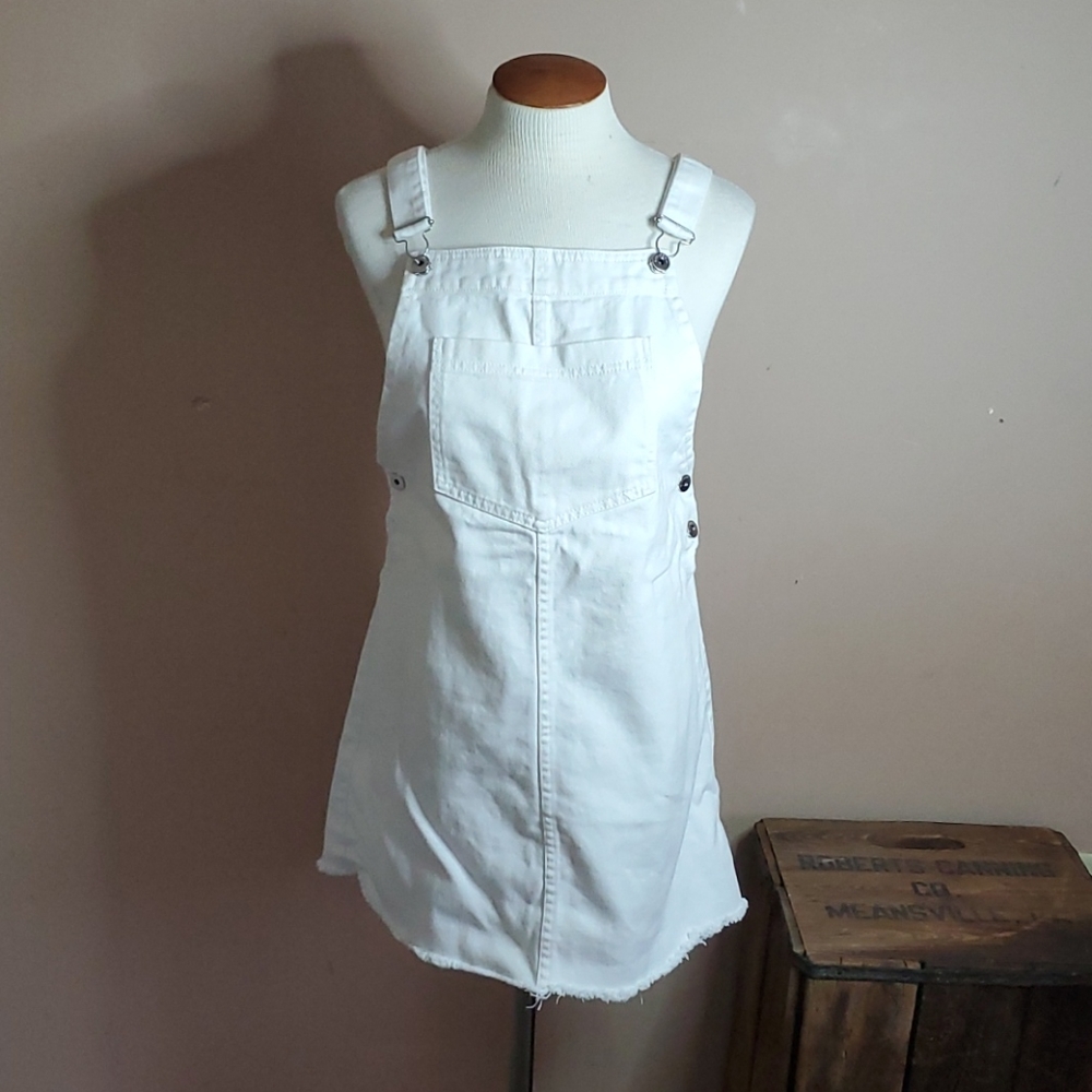 🔥Divided H&M White Denim Coverall Mini Dress
